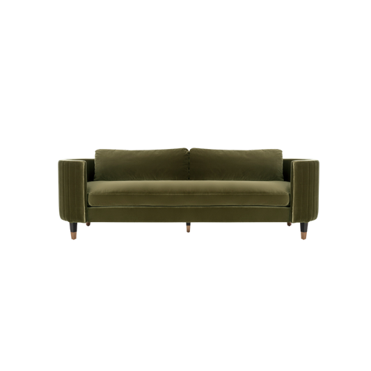 Dark Olive Green Velvet Sofa