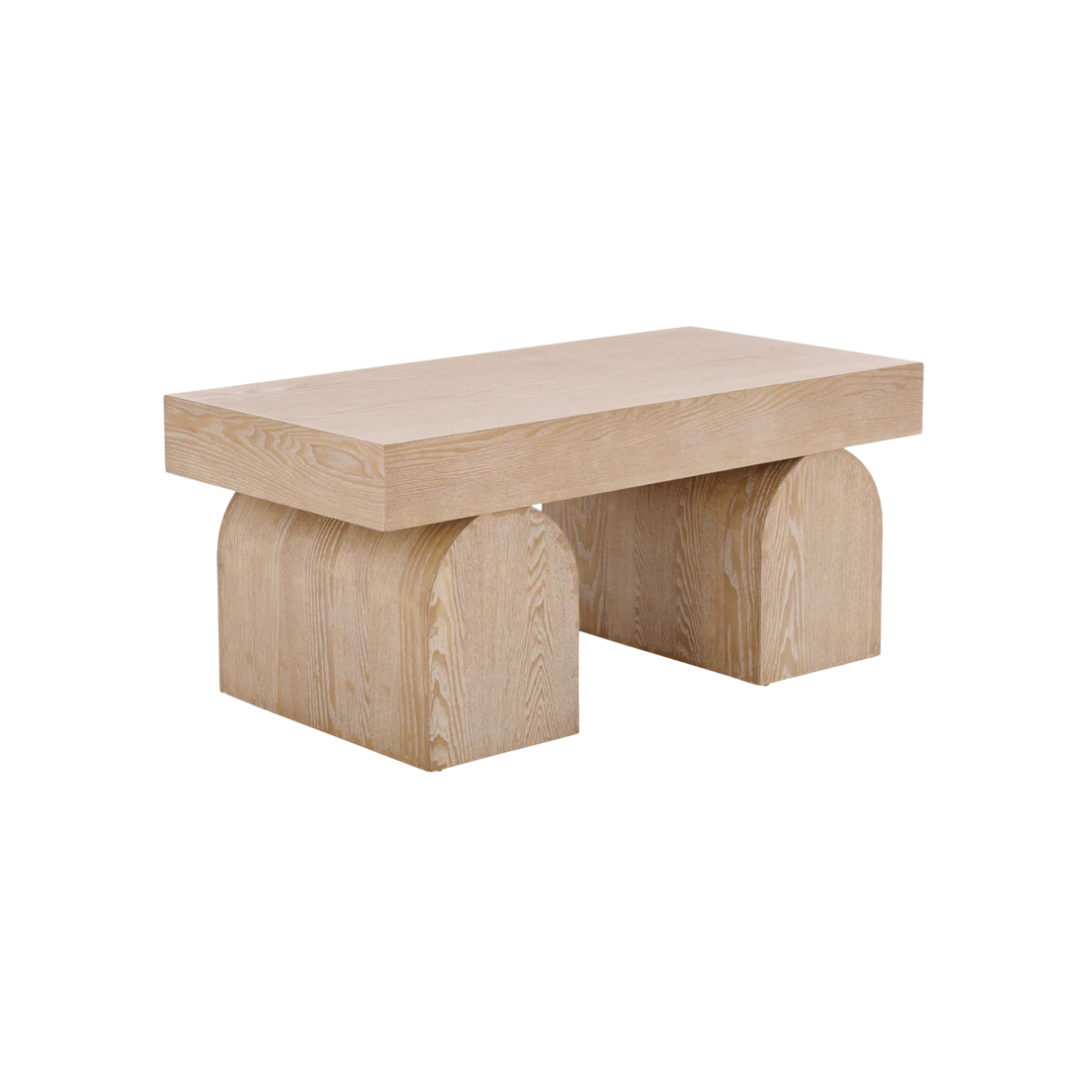 Sculptural Light Wood Coffee Table
