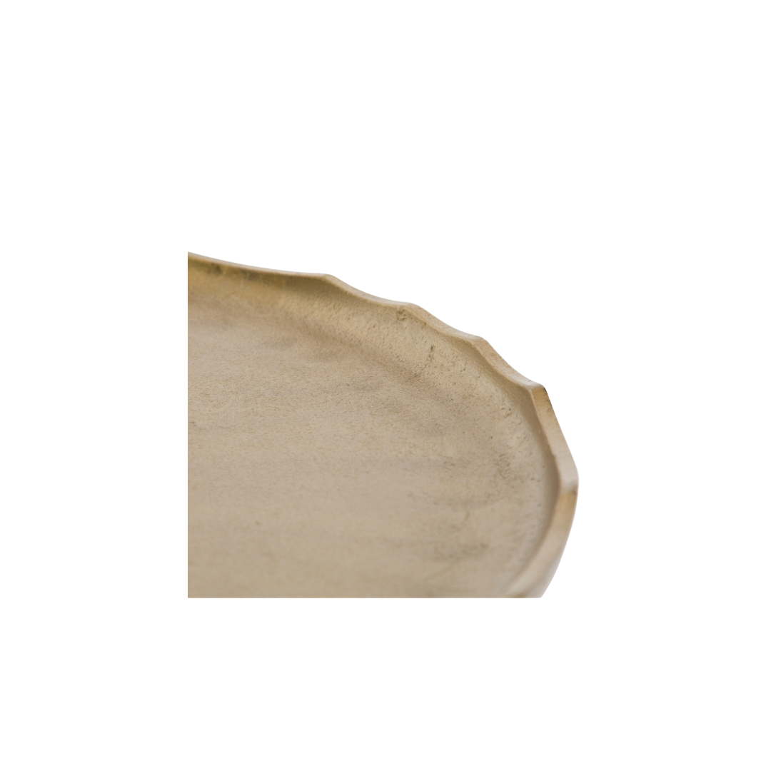 Gold Round Scalloped Coffee Table