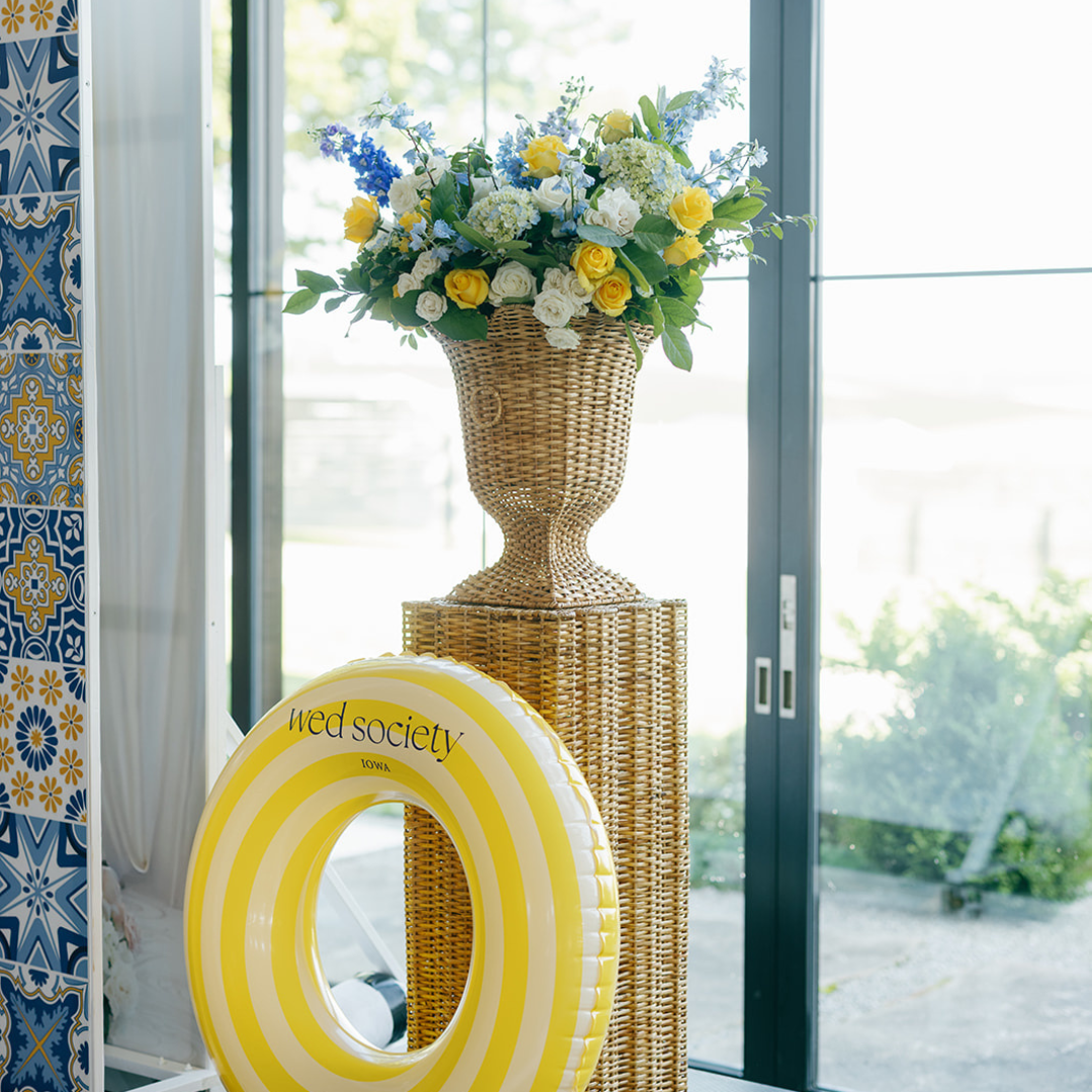 Rattan Urn and Stand