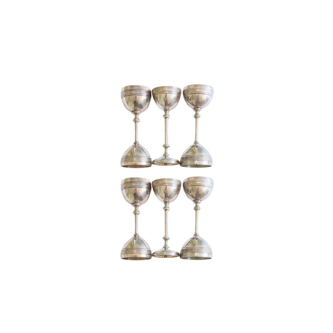 4.5" Silver Chalices - Set of 6