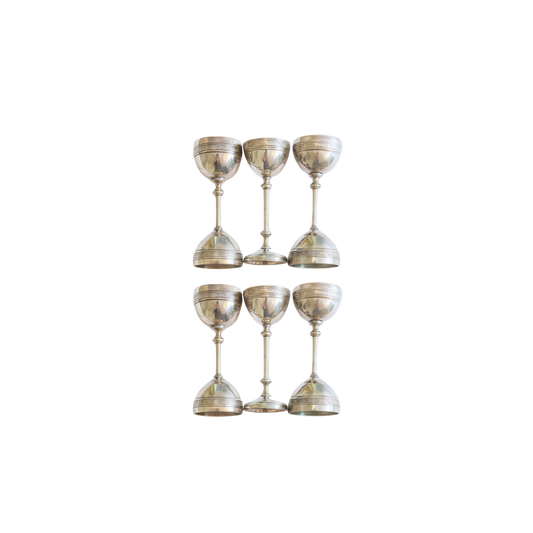 4.5" Silver Chalices - Set of 6