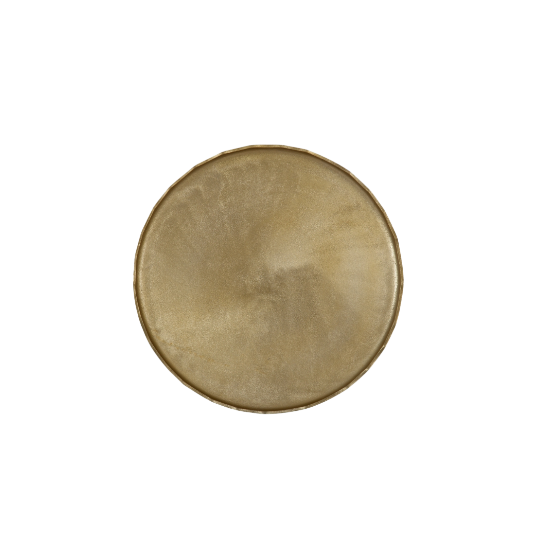 Gold Round Scalloped Coffee Table