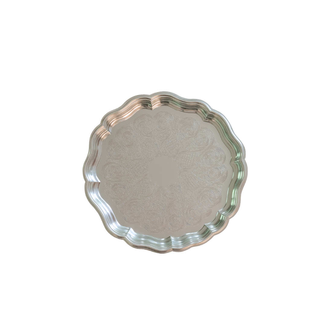 15" Whimsical Silver Tray