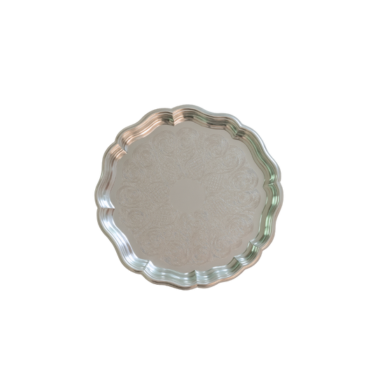 15" Whimsical Silver Tray