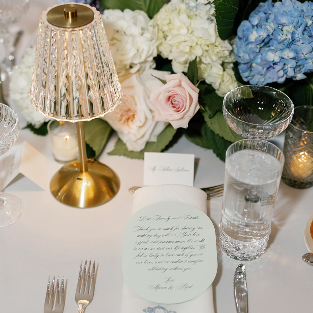 Gold and Crystal LED Table Lamp