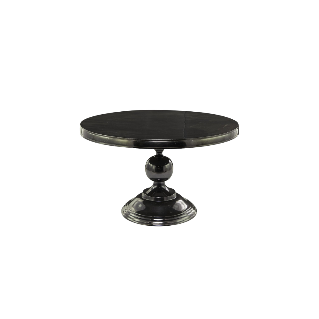 Black Silver Pedestal Coffee Table