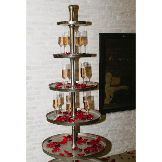 7' Silver Tiered Stand