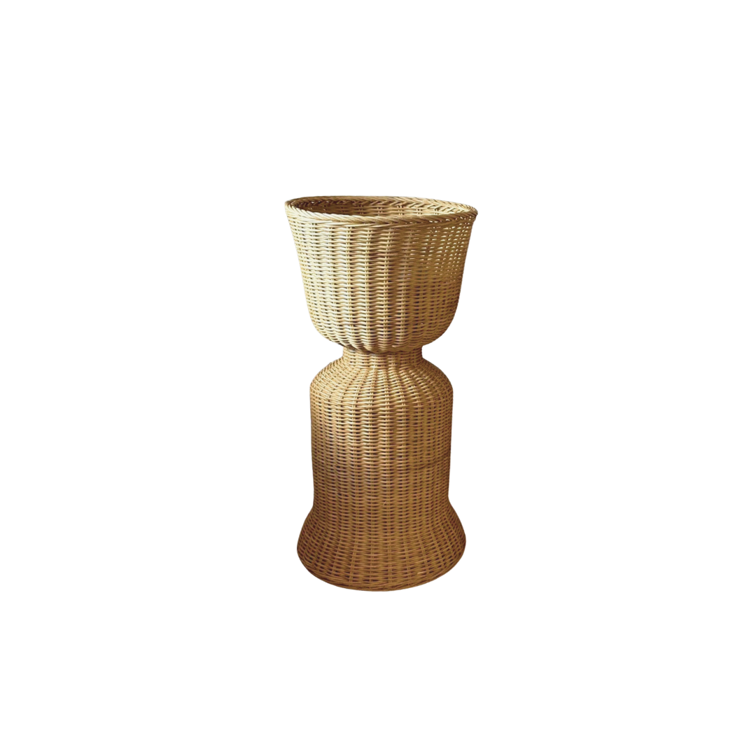 Rattan Hourglass Pedestal